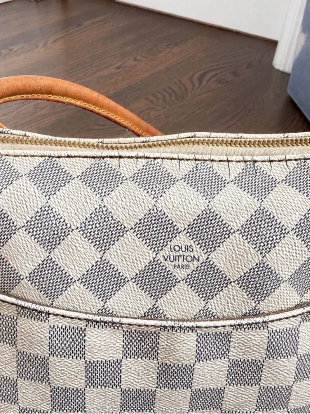 Louis Vuitton Figheri PM Tote Shoulder Bag Damier Azur White - Picture 4 of 16